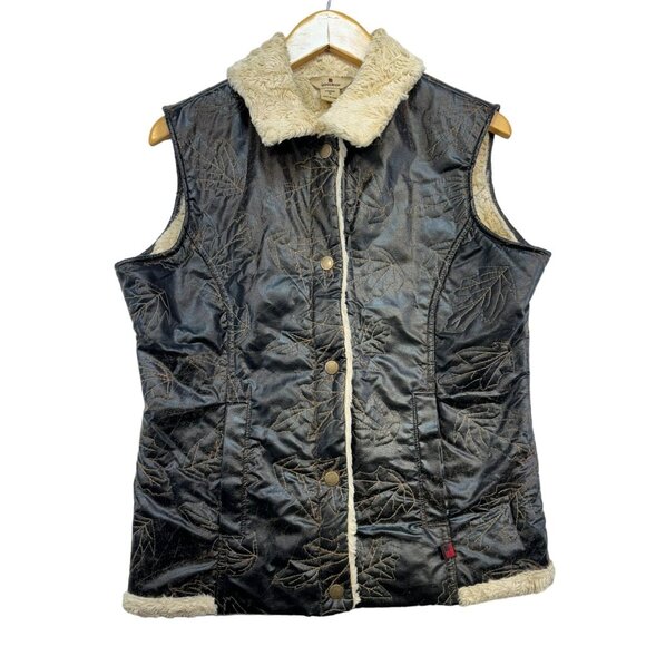 Woolrich Jackets & Blazers - Woolrich Womens Outdoor Faux Leather Sherpa Lined Vest Medium Brown Leaf
